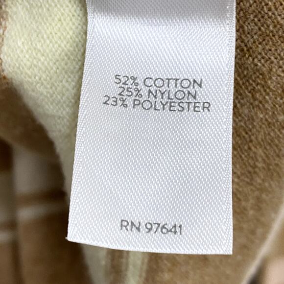 J Jill Knit Sweater Womens Petite Size Small Brown Stripe Print Long Sleeve - Picture 6 of 11